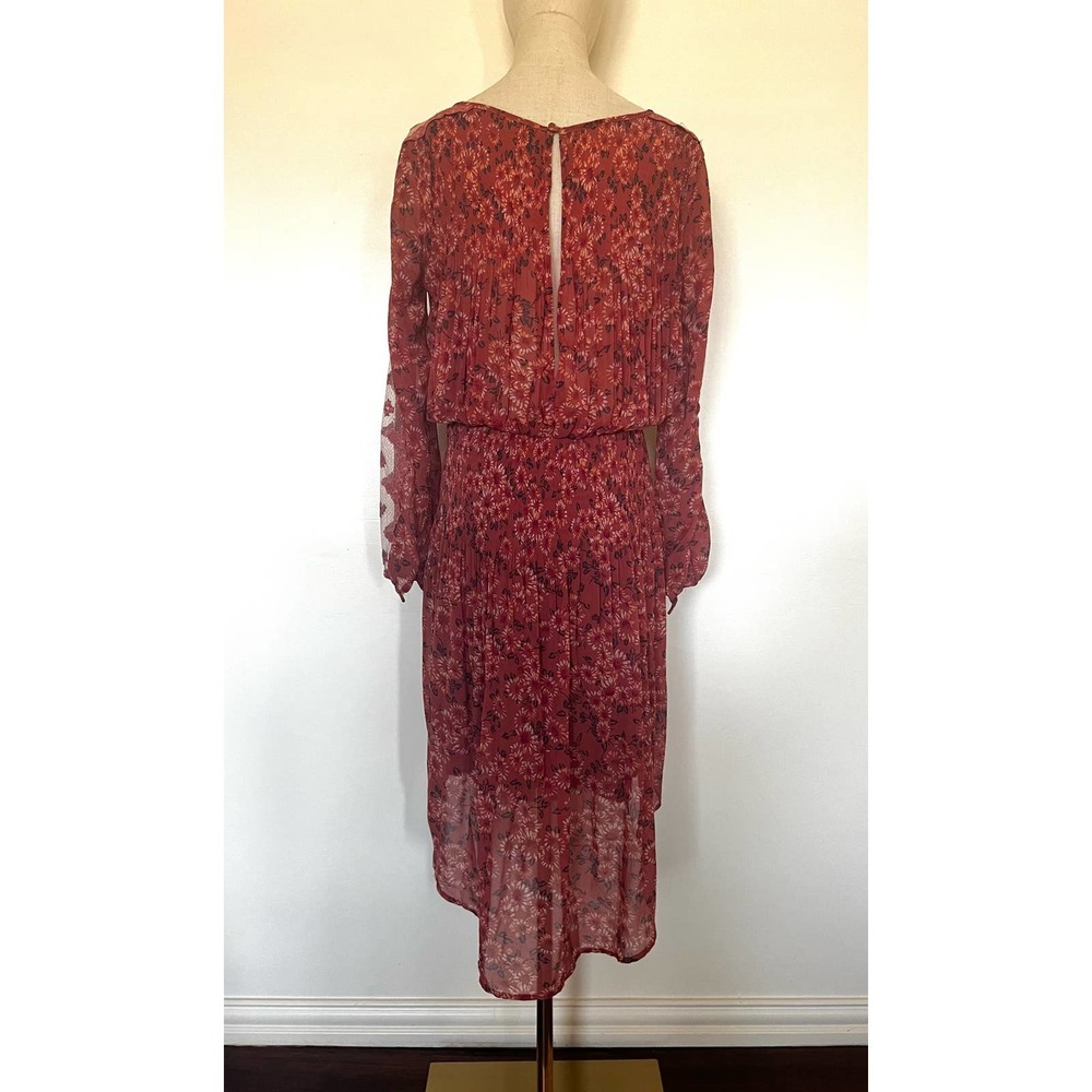 FREE PEOPLE Charlotte Open Waters Floral Boho Pleated Midi Dress - Picture 9 of 16